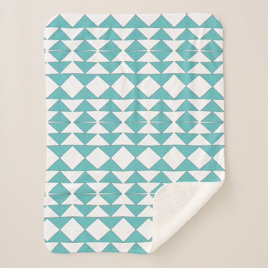 Abstract Turquoise Blue Stippen Pattern Sherpa Deken (Voorkant)