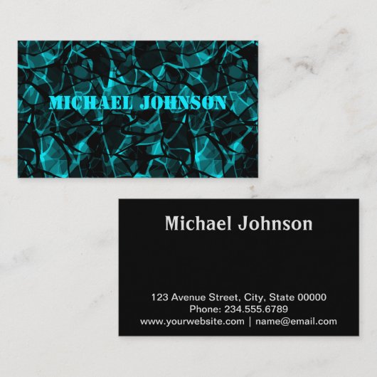 Abstract, turquoise, creatief visitekaartje (Voorkant / Achterkant)
