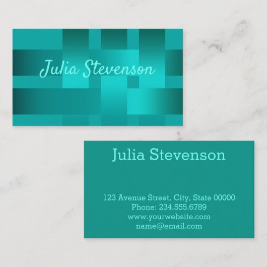 Abstract, turquoise, creatief visitekaartje (Voorkant / Achterkant)