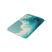 Abstract turquoise en witte golvende golven badmat (Gekanteld)