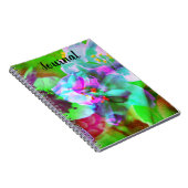 Abstract Turquoise Flowers Journal-Notitieboek Notitieboek (Rechterzijde)