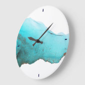 Abstract Turquoise Gold Alcohol Ink Art Grote Klok (Hoek)