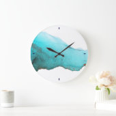 Abstract Turquoise Gold Alcohol Ink Art Grote Klok (Huis)