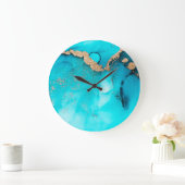 Abstract Turquoise Gold Mediterranean Grote Klok (Huis)