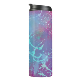Abstract Turquoise Paint Splatter Blue Purple Legg Thermosbeker