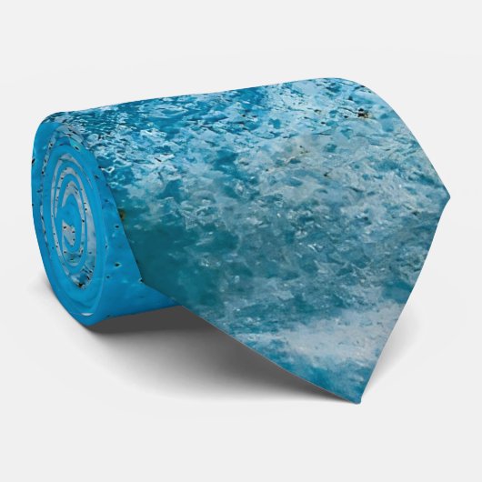 Abstract turquoise patroon stropdas (Opgerold)