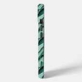 Abstract Turquoise Uitgesneden Gelaagde Monogram Case-Mate iPhone Case (Achterkant / Links)