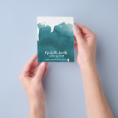 Abstract turquoise waterverf spetter make-up kunst flyer (Hand)