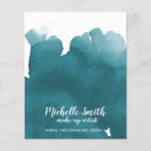 Abstract turquoise waterverf spetter make-up kunst flyer (Voorkant)