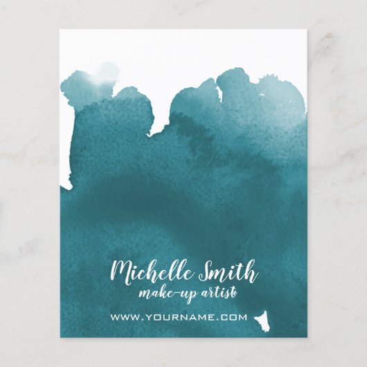 Abstract turquoise waterverf spetter make-up kunst flyer (Voorkant)
