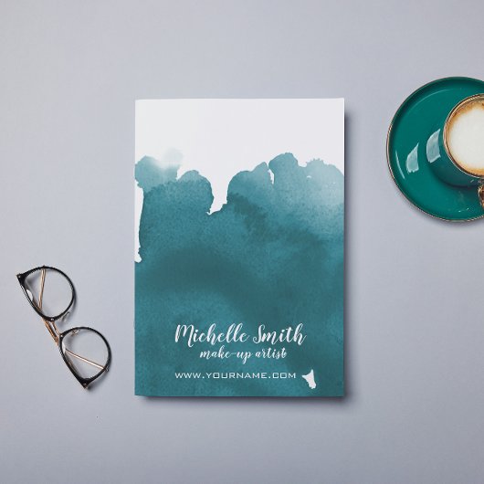 Abstract turquoise waterverfspat make-up kunst flyer