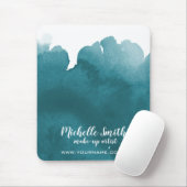 Abstract turquoise waterverfspat make-up kunst muismat (Met muis)