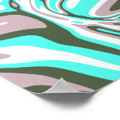 Abstract turquoise wervelpatroon poster (Hoek)
