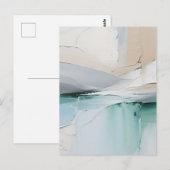 Abstract Turquoise Witte Textuur Briefkaart (Voorkant / Achterkant)