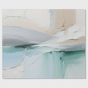 Abstract Turquoise Witte Textuur Cadeaupapier
