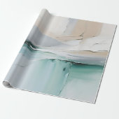 Abstract Turquoise Witte Textuur Cadeaupapier (Uitgerold)