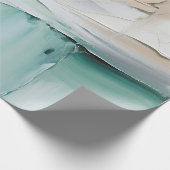 Abstract Turquoise Witte Textuur Cadeaupapier (Hoek)