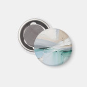 Abstract Turquoise Witte Textuur Magneet (Voorkant / Achterkant)