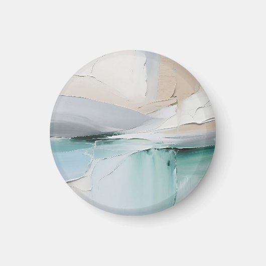 Abstract Turquoise Witte Textuur Magneet (Voorkant)