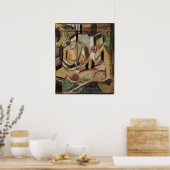 Abstract--Twee vrouwen met tennisrackets  Poster (Keuken)