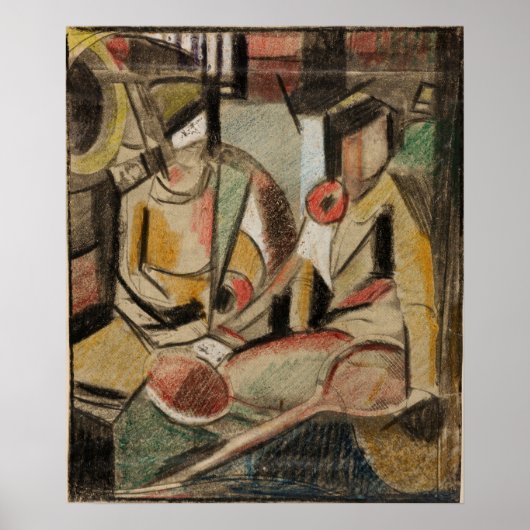 Abstract--Twee vrouwen met tennisrackets  Poster (Voorkant)