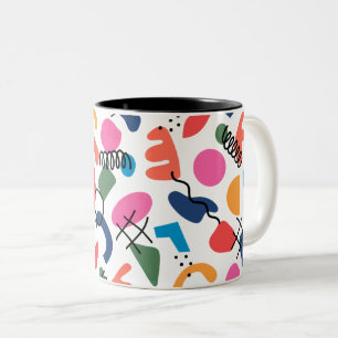 Abstract Tweekleurige Koffiemok