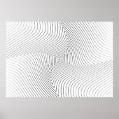 Abstract twisted background. Lines of variable thi Poster (Voorkant)