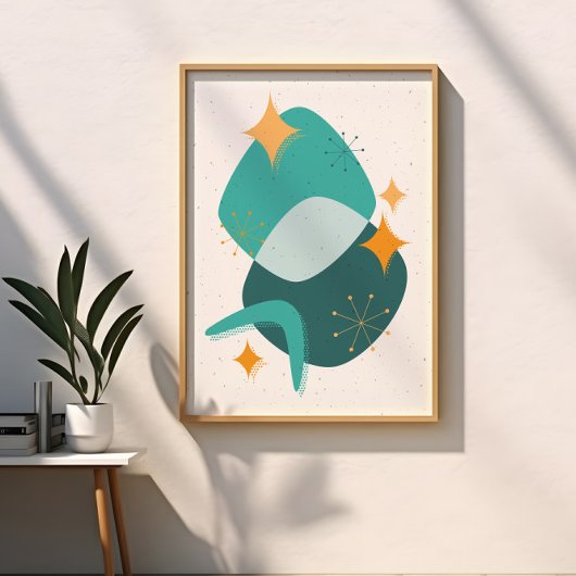 Abstract uit het atoomtijdperk, mid-century 17 poster