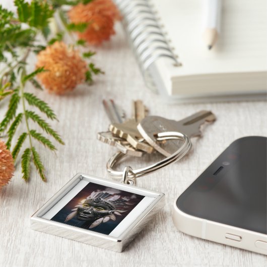 Abstract Uitzicht van Native American Chief Sleutelhanger (Zijkant)