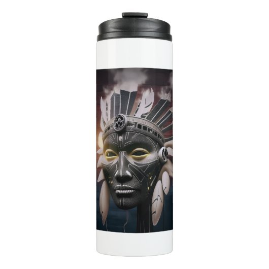 Abstract Uitzicht van Native American Chief Thermosbeker (Voorkant)