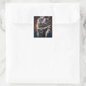 Abstract Uitzicht van Native American Chief Vierkante Sticker (Tas)