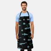 Abstract underwater pattern with fishes and seawee schort (Gedragen)