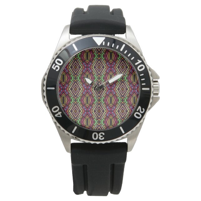 Abstract Unieke Handgetekende Kunst Horloge (Voorkant)