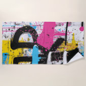 Abstract Urban Graffiti Splash Art Strandlaken (Voorkant)