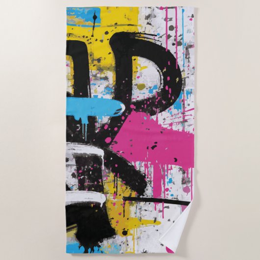 Abstract Urban Graffiti Splash Art Strandlaken (Voorkant)