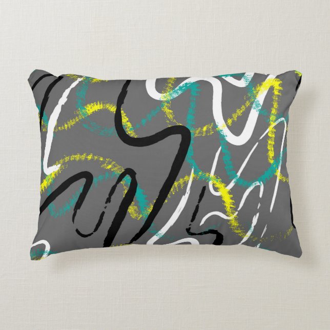 Abstract Urban: Grunge Wave Lines. Accent Kussen (Voorkant)