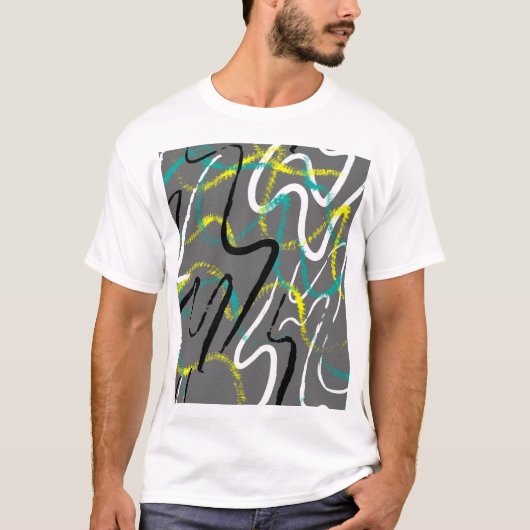 Abstract Urban: Grunge Wave Lines. T-shirt (Voorkant)