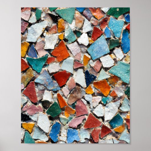 Abstract Urban Mosaic: Full Color Subway Tile  Poster (Voorkant)