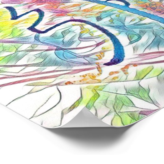 Abstract Usui Reiki Symbool Sei He Kei Poster (Hoek)