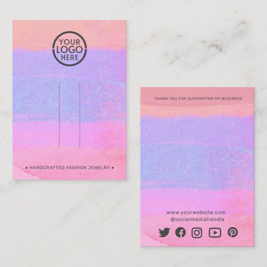 Abstract Uw Logo Hairclip Barrette Display toevoeg Contactkaartje (Voorkant / Achterkant)