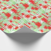 Abstract vakantieontwerp Rood en Groen op wit Cadeaupapier (Hoek)