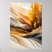 Abstract Vallei Schilderen in Gold Majestic Mounta Poster (Voorkant)