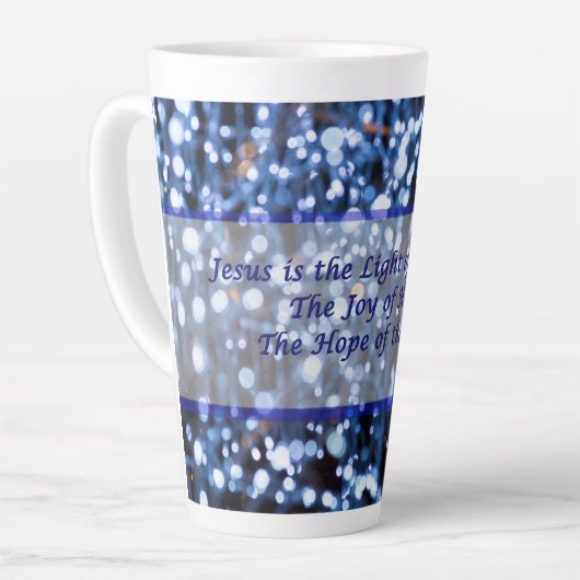 Abstract van blauwe lampjes tekstlatte Mok (Linkerhoek)