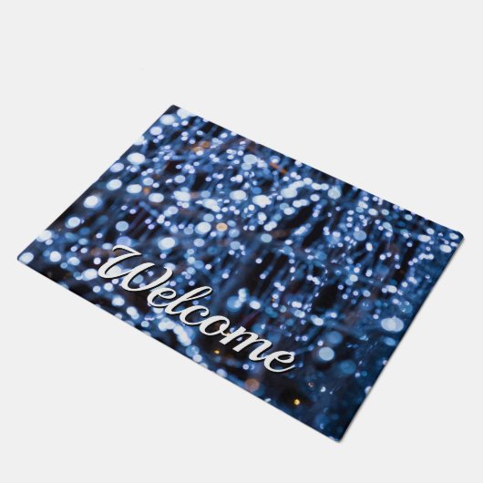 Abstract van blauwe lichtdoorlatendheid deurmat (Schuin)