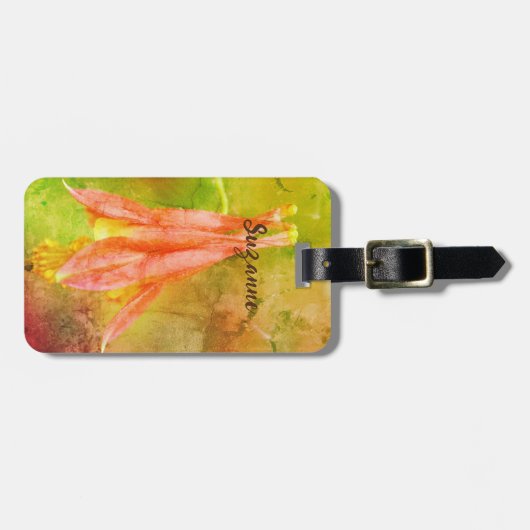 Abstract van de Bloem van de Kolommen Aangepast Bagagelabel (Voorkant horizontaal)