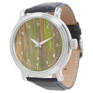 Abstract van eucalyptusbast horloge