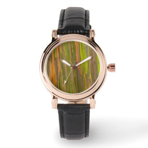 Abstract van Eucalyptusbast Horloge