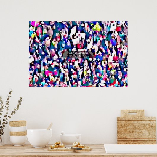 Abstract van Foto op the March for Women Protest Poster (Keuken)