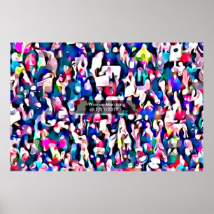 Abstract van Foto op the March for Women Protest Poster