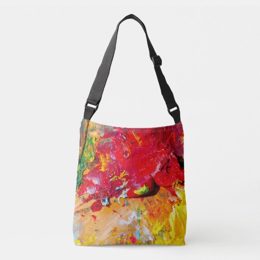 Abstract van het kleurrijke artistieke palet crossbody tas (Voorkant)